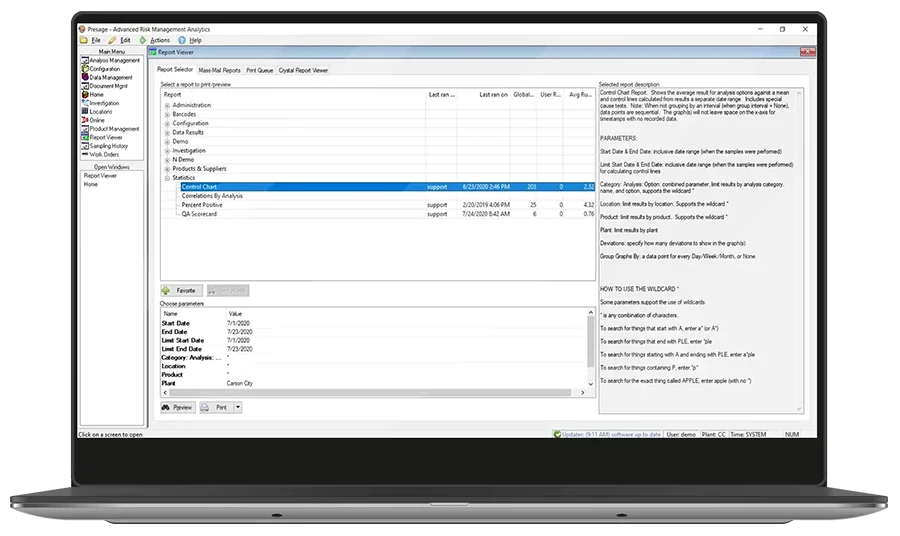 QA Software - Report Viewer